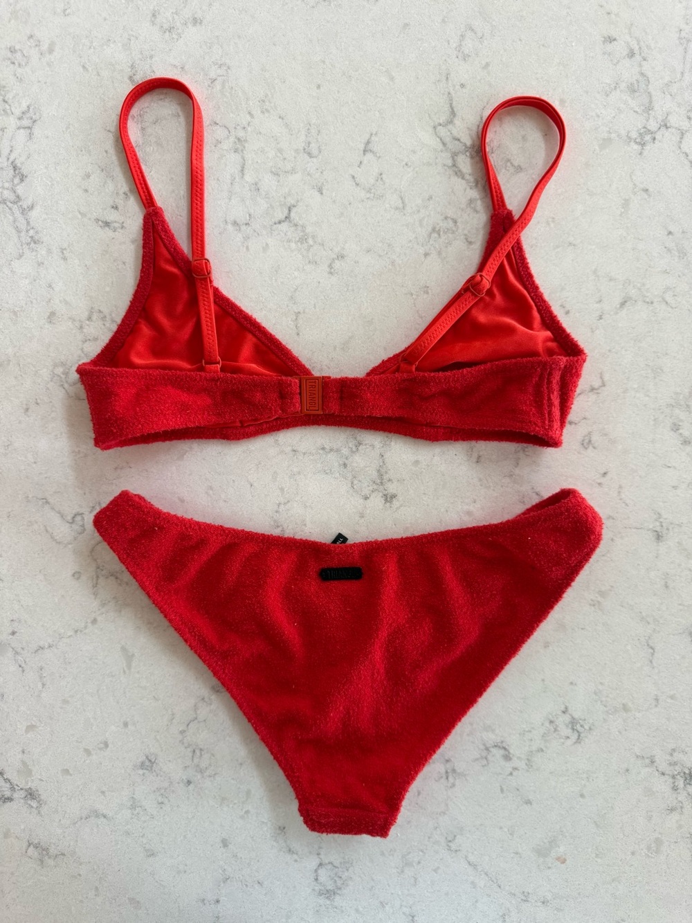 triangl swimwear Bright Red Textured Bikini Set - Picture 2 of 4